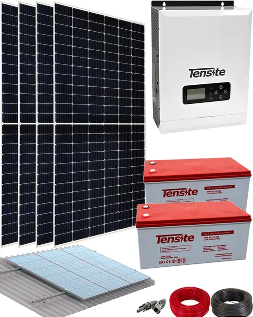 Kit Solar Aislada Caseta 3000W 10kWh/día con batería AGM